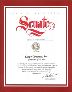 2015.09 CA Senate Contractor of the Year Recognition
